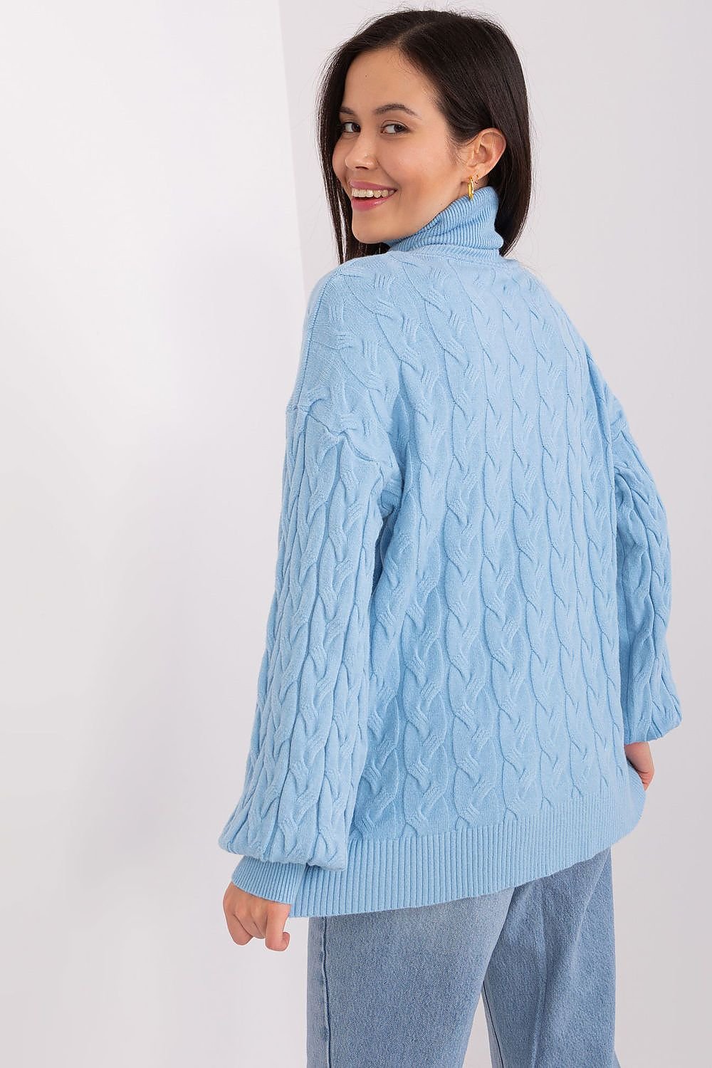 Sweater with polo collar AT