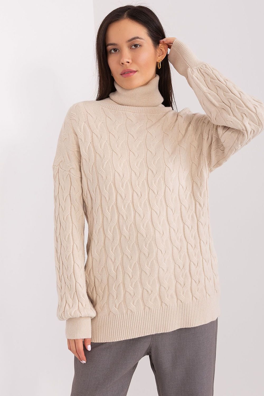 Sweater with polo collar AT