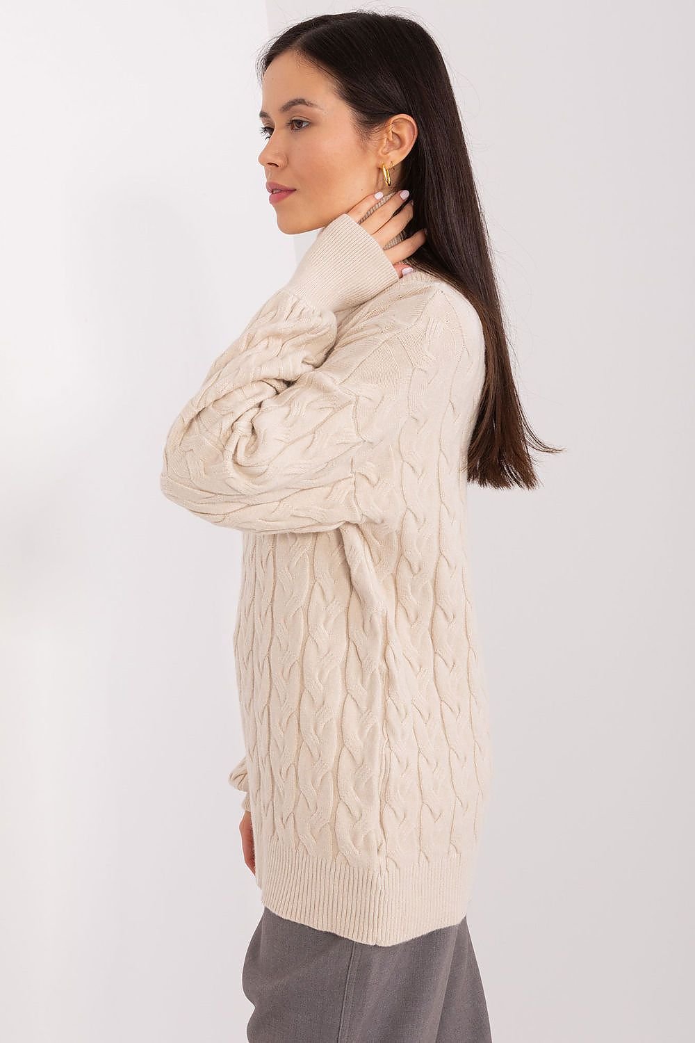 Sweater with polo collar AT