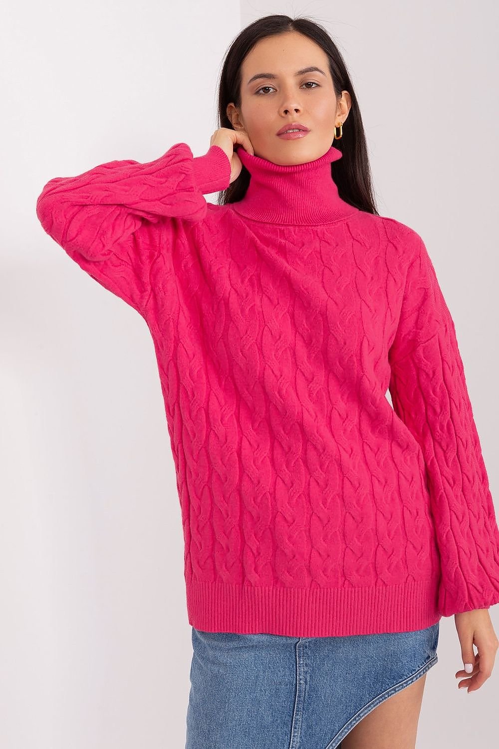 Sweater with polo collar AT