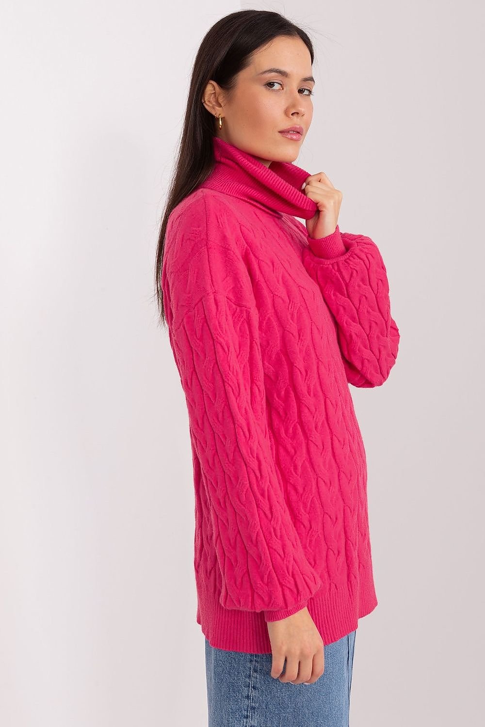 Sweater with polo collar AT