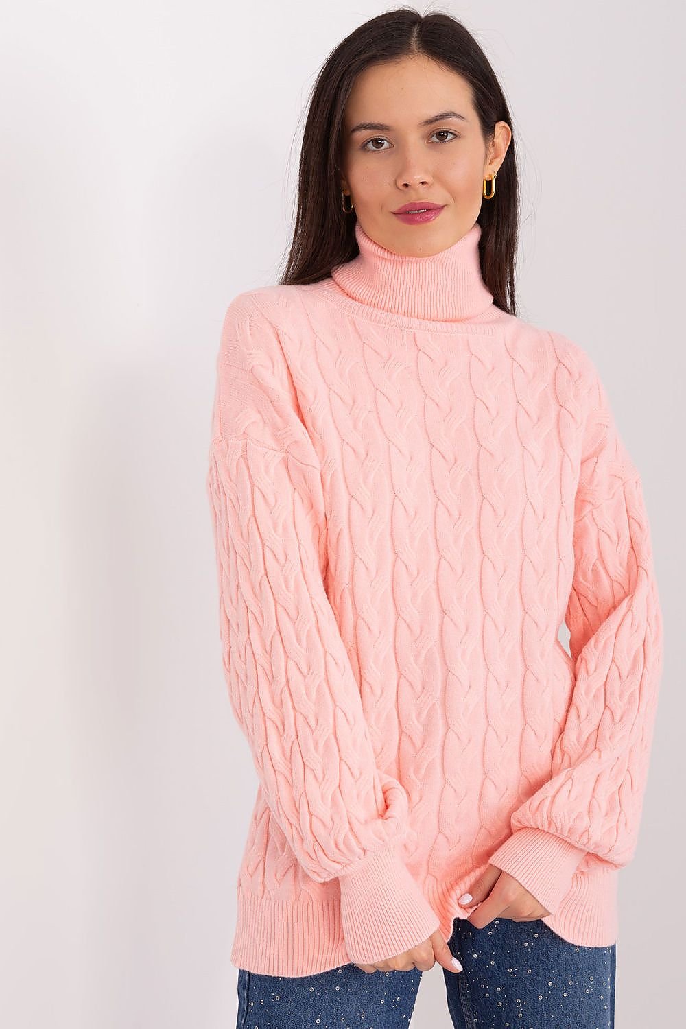 Sweater with polo collar AT