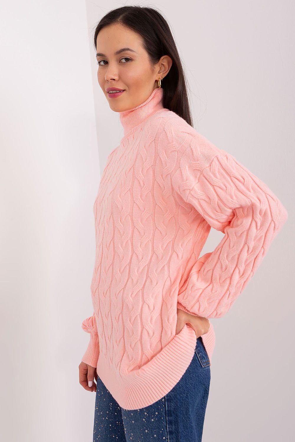 Sweater with polo collar AT