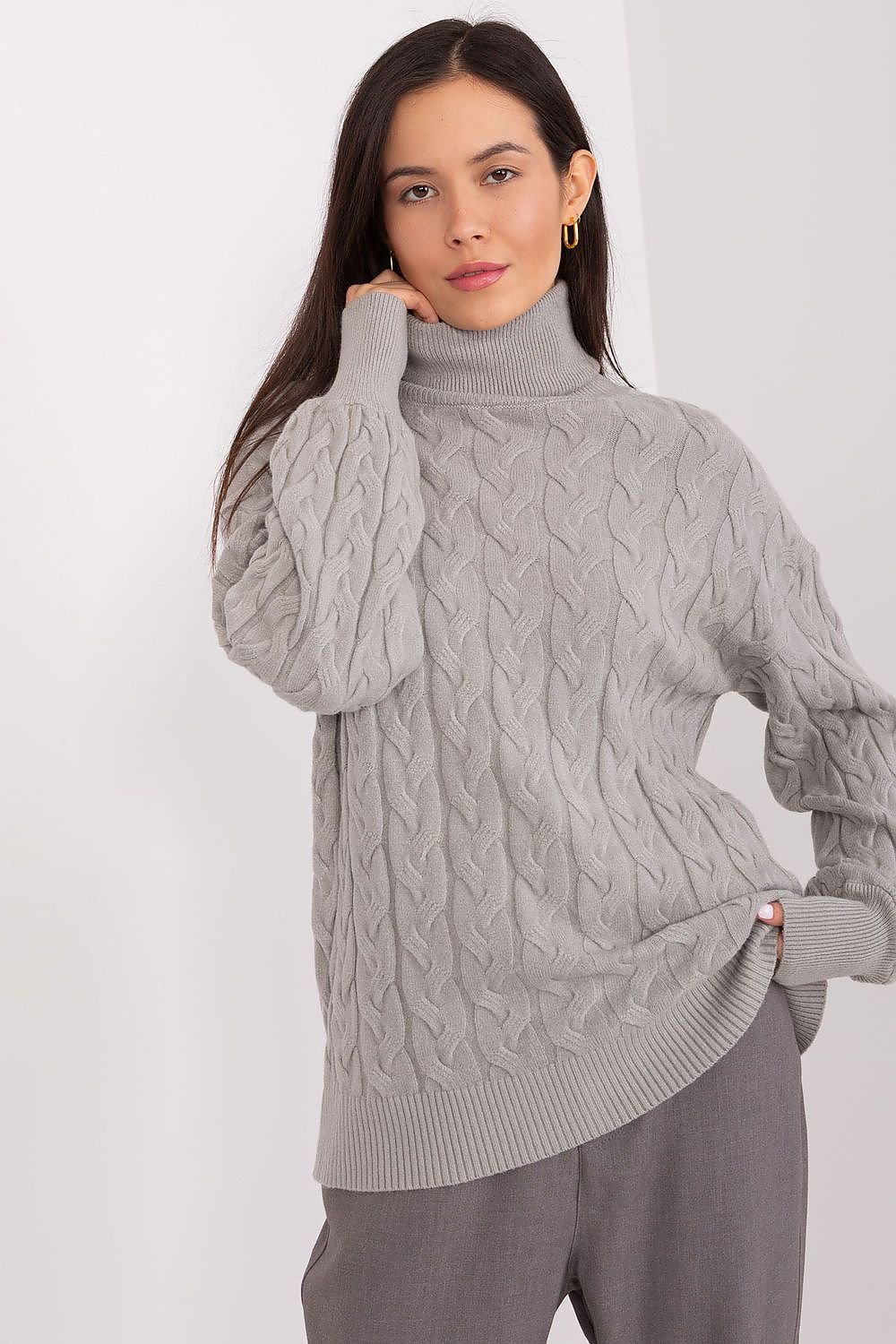 Sweater with polo collar AT