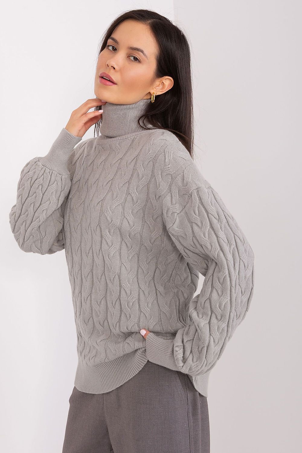 Sweater with polo collar AT
