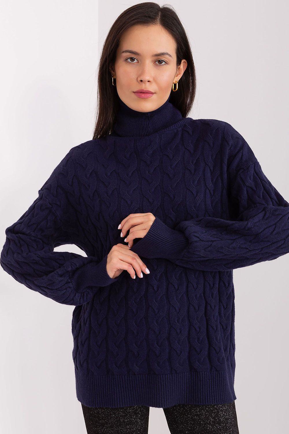 Sweater with polo collar AT