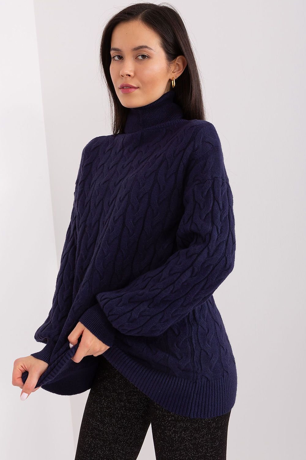 Sweater with polo collar AT