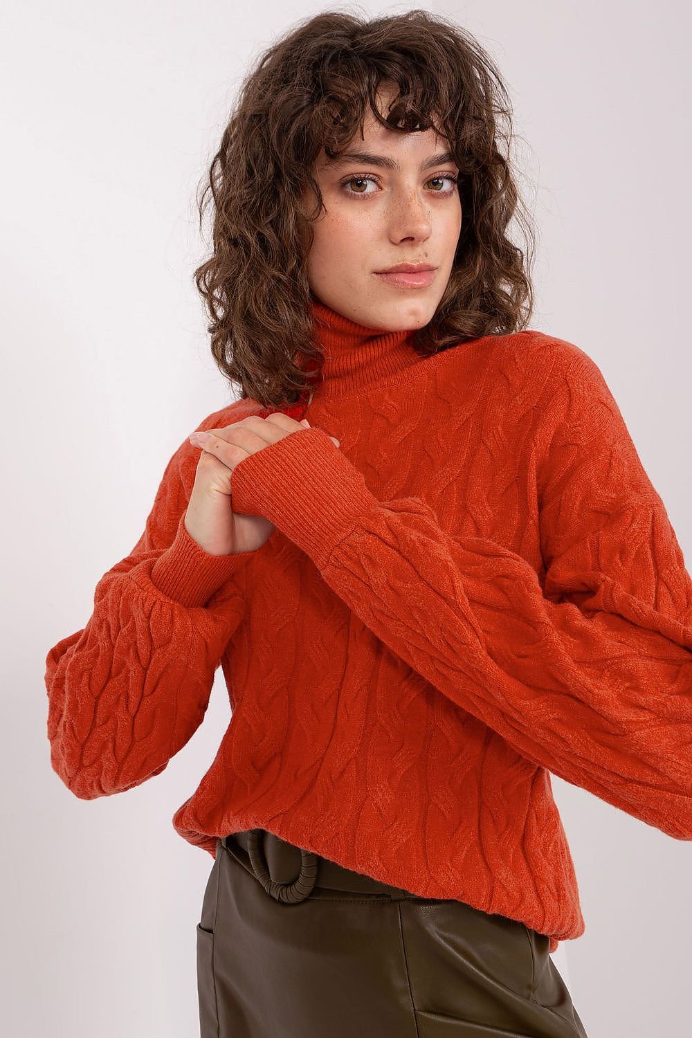 Sweater with polo collar AT