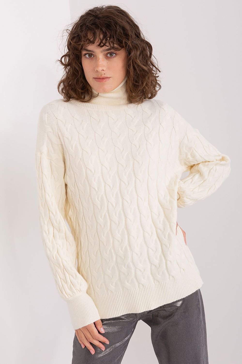 Sweater with polo collar AT