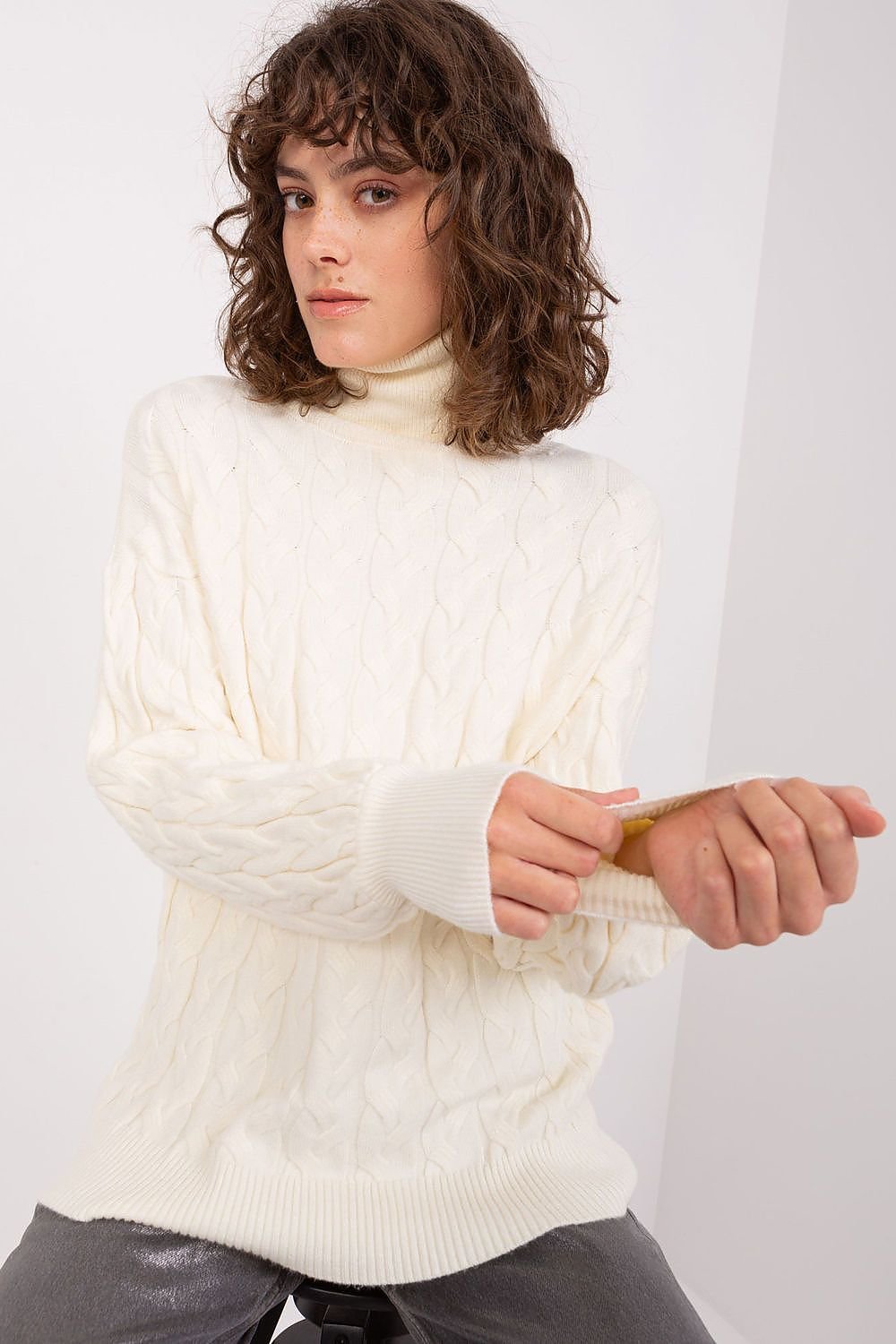 Sweater with polo collar AT