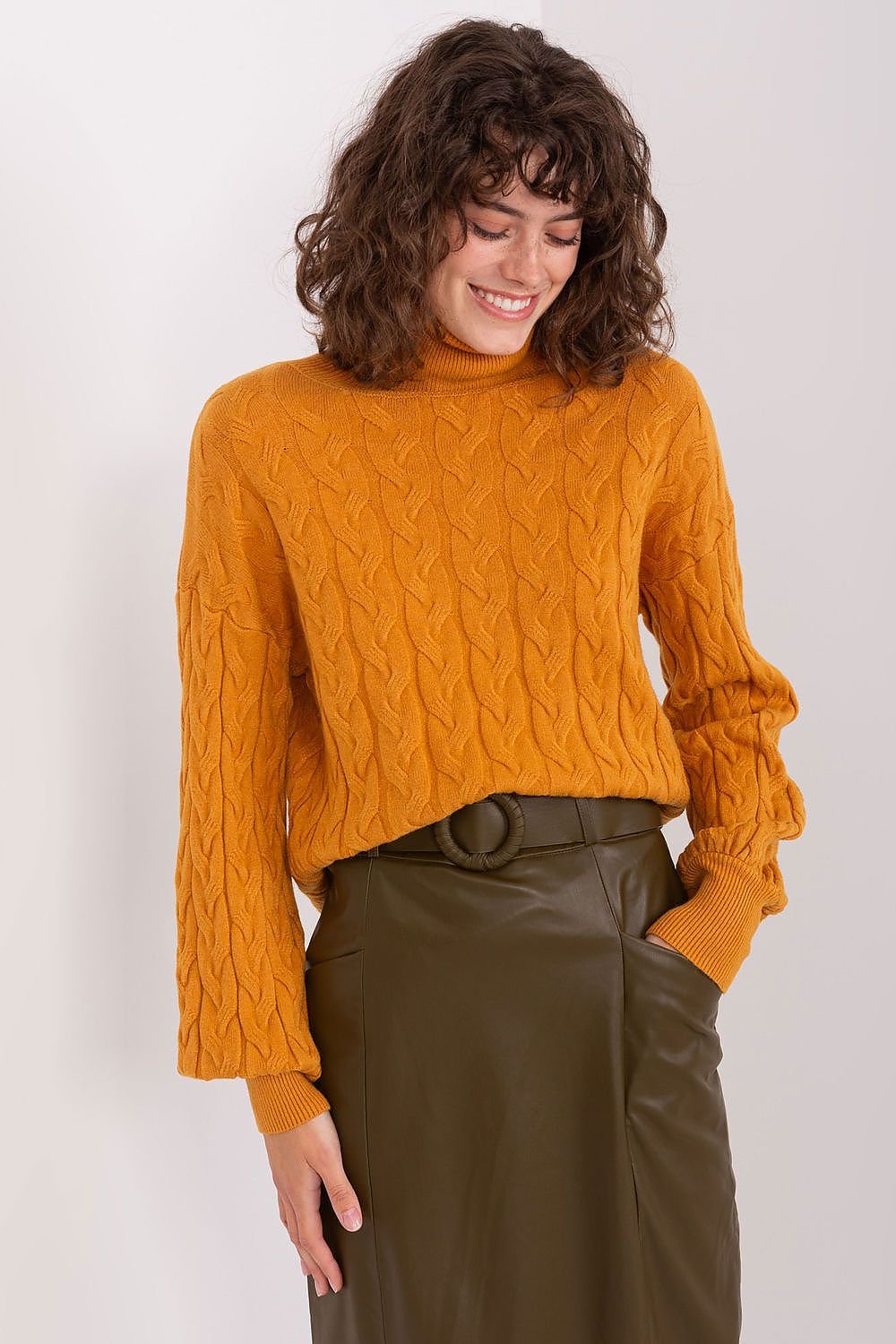 Sweater with polo collar AT
