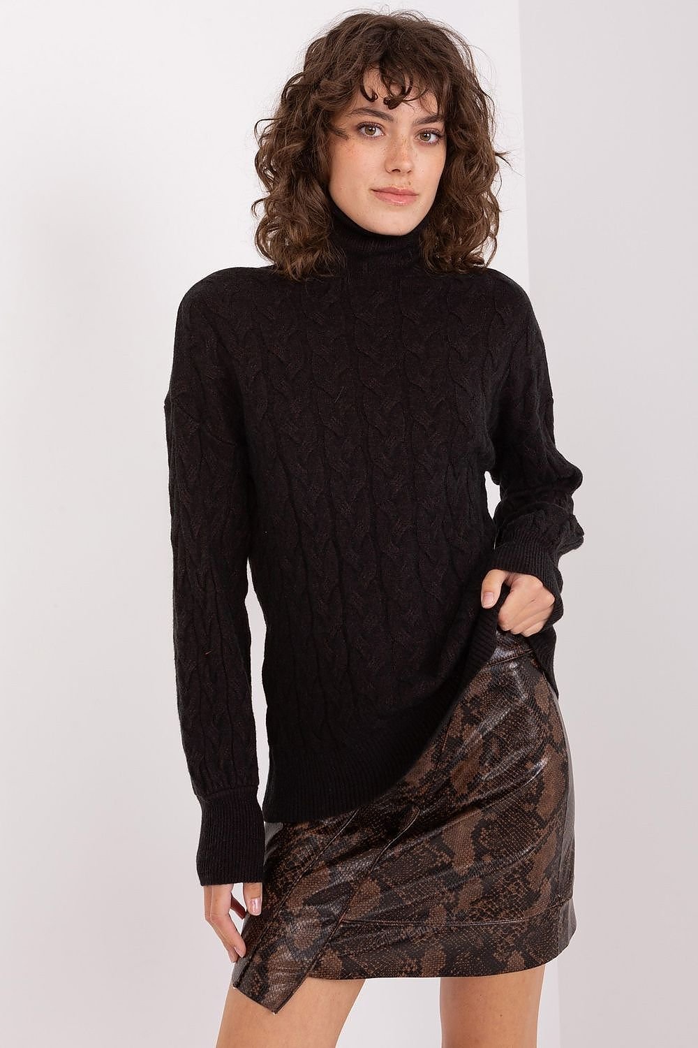 Sweater with polo collar AT