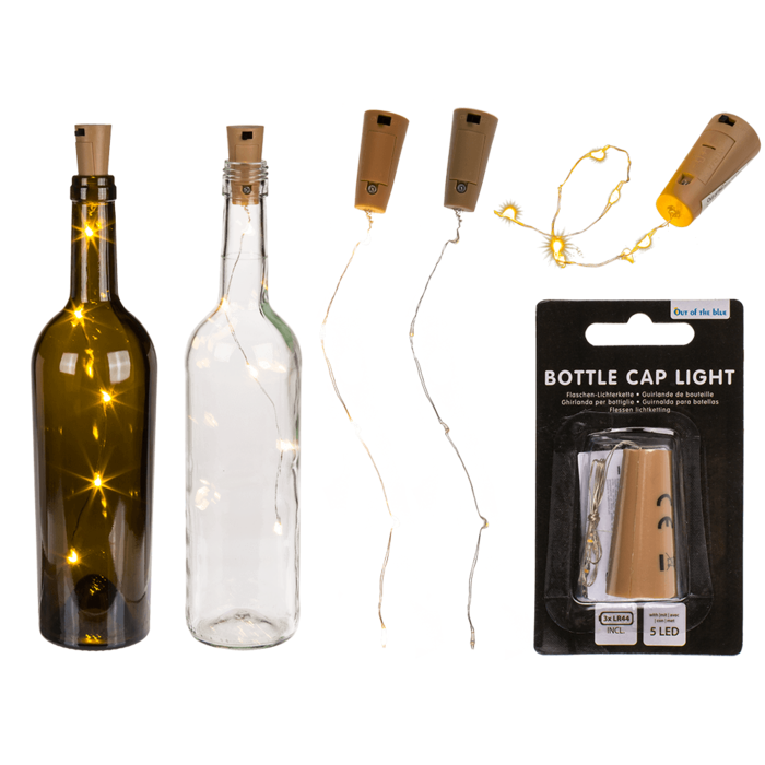 Flasklock ljus med 5 varm vit LED (inklusive
