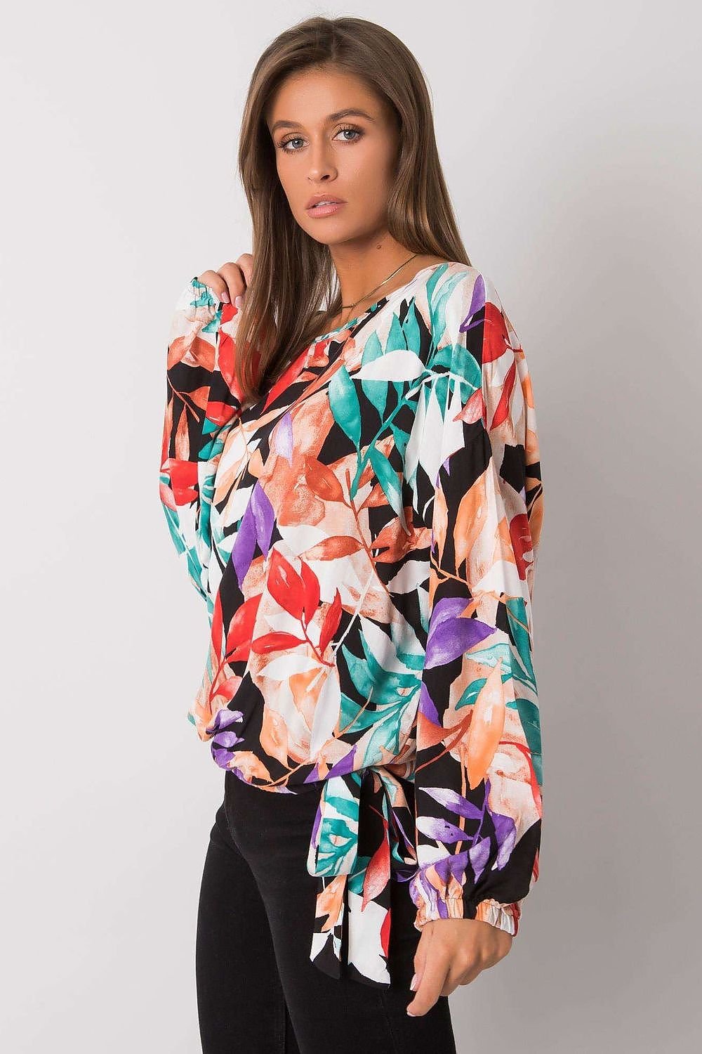 Colorful Blouse with knot on the side