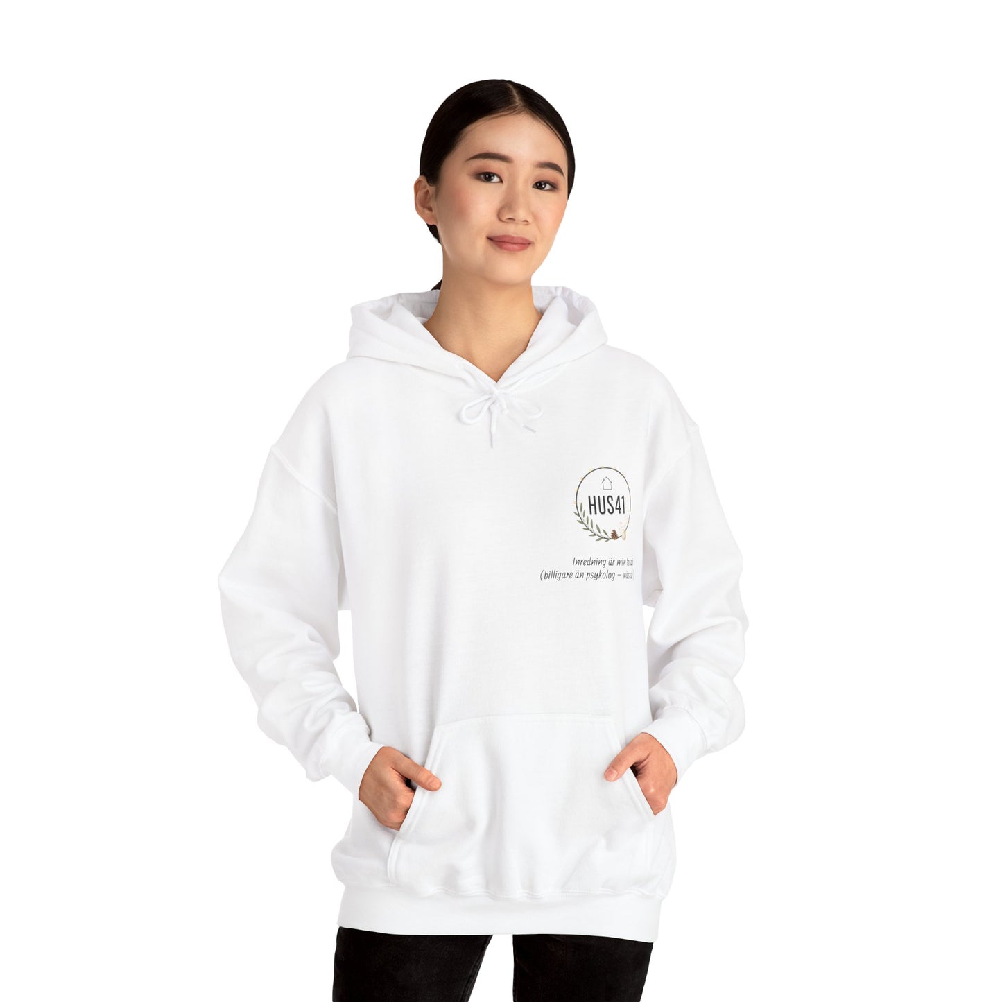 Hus41 Unisex Sweatshirt Hoodie - Inredning är min terapi
