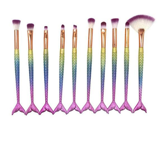 10PCS  Sminkborstar