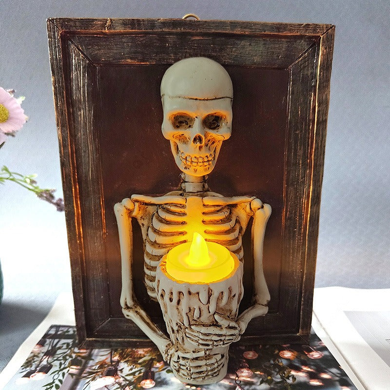 Skeleton photo frame LED-ljus Halloween