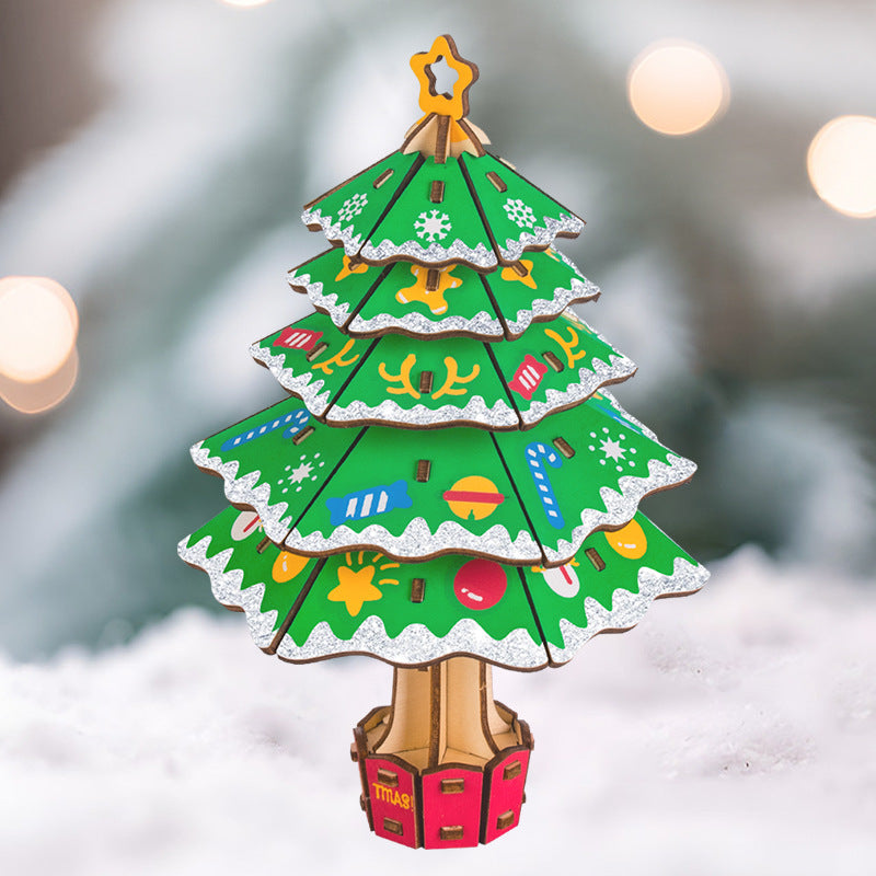 Christmas Tree Wooden Puzzle 3D