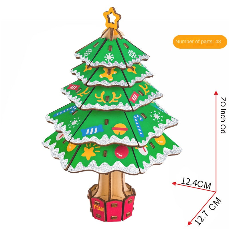 Christmas Tree Wooden Puzzle 3D