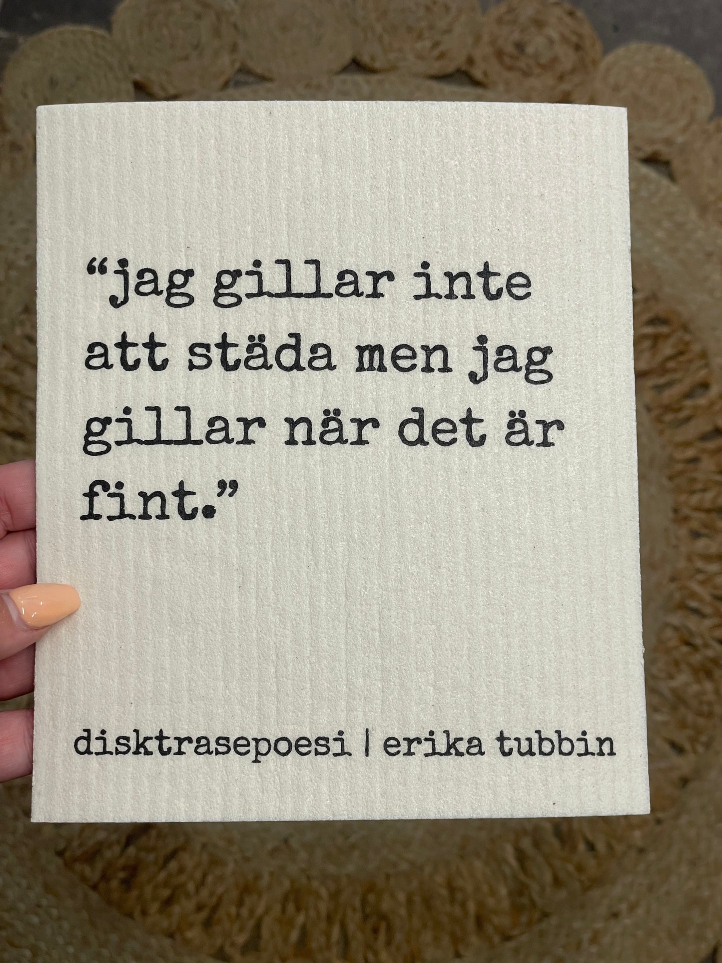 Disktrasor med citat och motiv