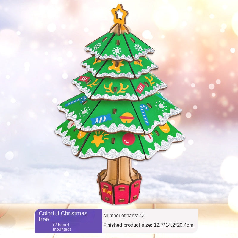 Christmas Tree Wooden Puzzle 3D