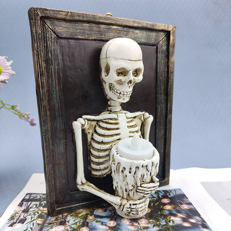 Skeleton photo frame LED-ljus Halloween