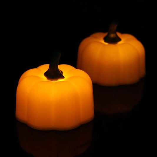 12Pcs 3D Pumpkin Battery Operated LED Electric Candle LED-ljus pumpa 12st