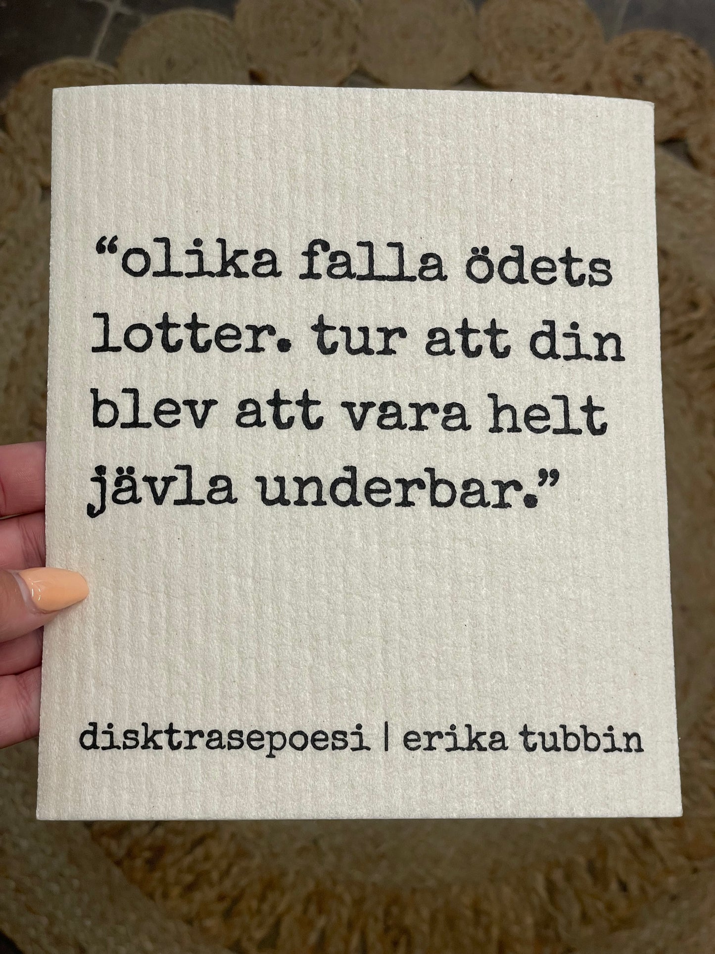 Disktrasor med citat och motiv