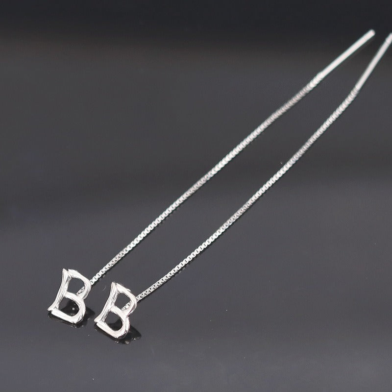 925 Sterling Silver Bokstavsörhängen