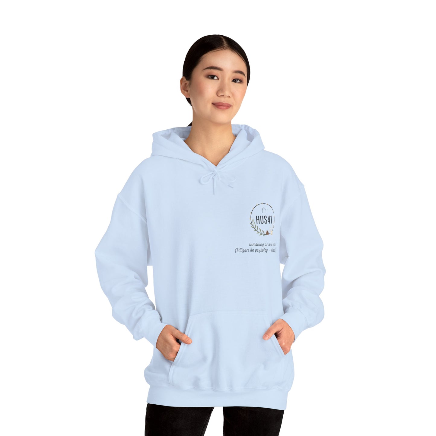 Hus41 Unisex Sweatshirt Hoodie - Inredning är min terapi