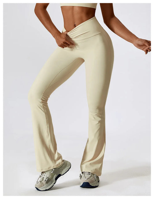 Flare Yoga Pants Scrunch Träningskläder Leggings