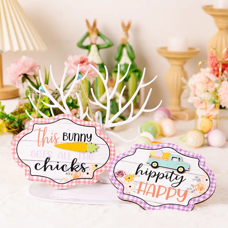 Påskdekoration Träskylt