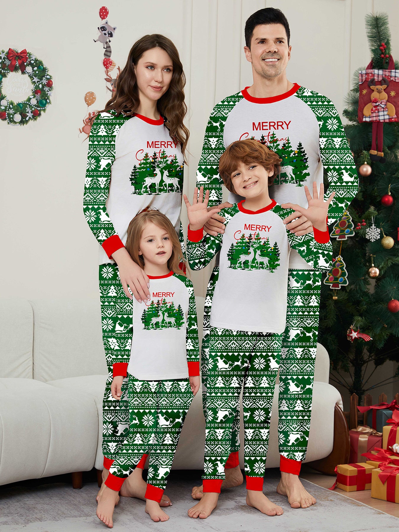 Julpyjamas Familj Matchande