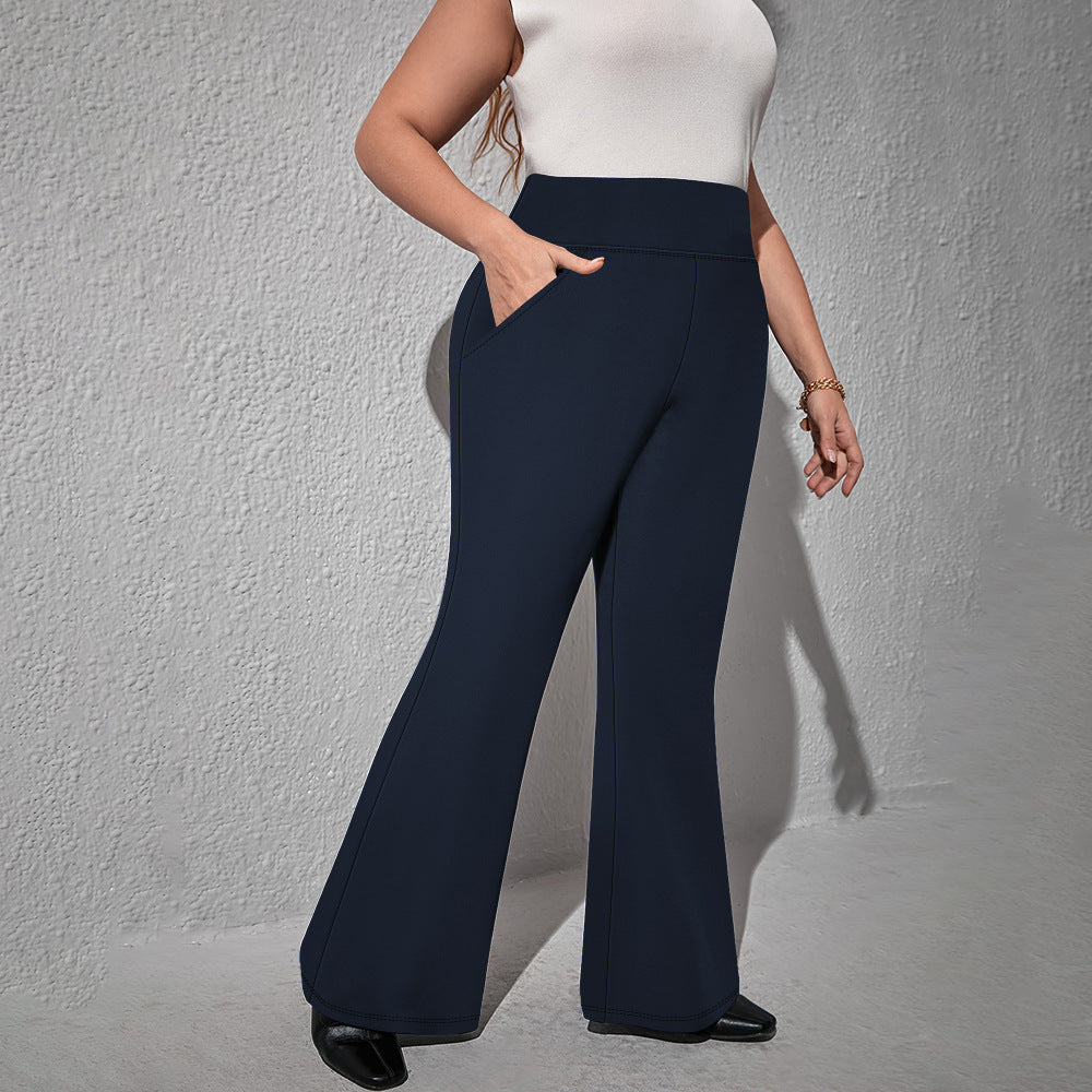 Flare Yogabyxor träningsbyxor med mobilficka Plussize