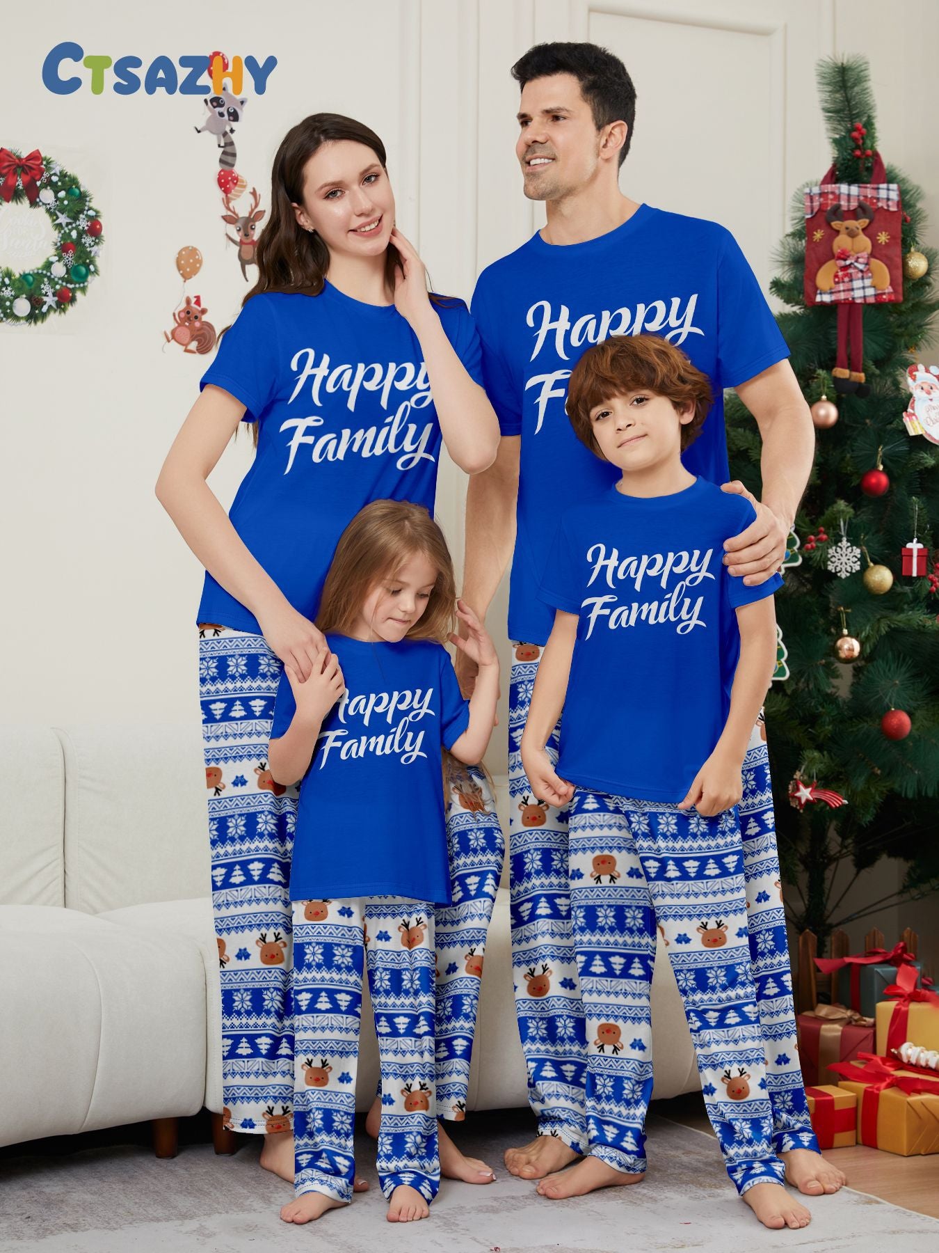 Julpyjamas Matchande Familj