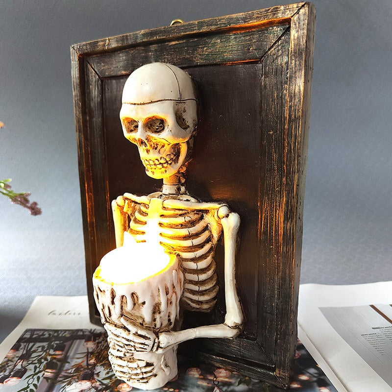 Skeleton photo frame LED-ljus Halloween