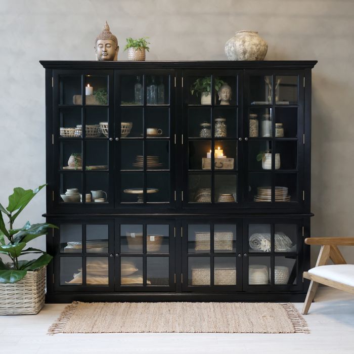 Vitrinsskåp Svart XL H195/L220/B55 cm - Hus41