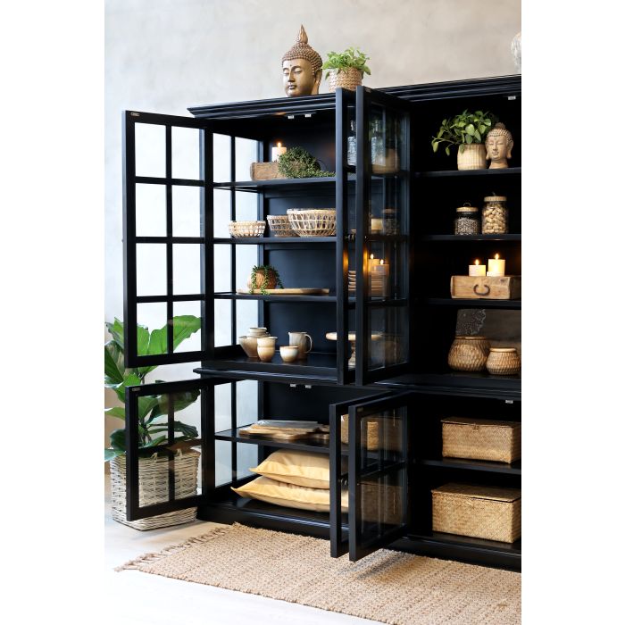 Vitrinsskåp Svart XL H195/L220/B55 cm - Villarudskogen