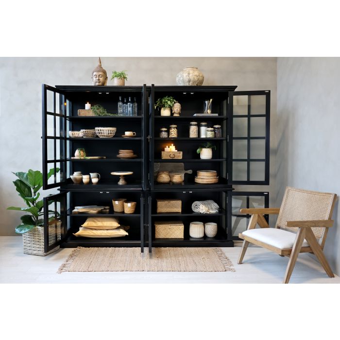 Vitrinsskåp Svart XL H195/L220/B55 cm - Villarudskogen