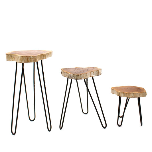 Set of 3 Träpallar