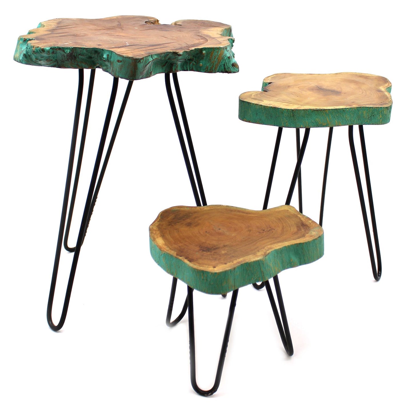 Set of 3 Träpall - Greenwash