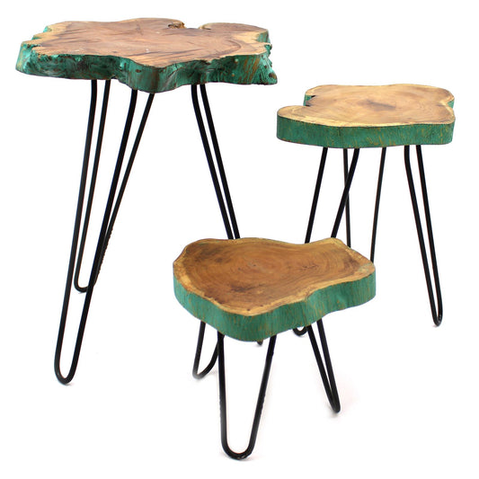 Set of 3 Träpall - Greenwash