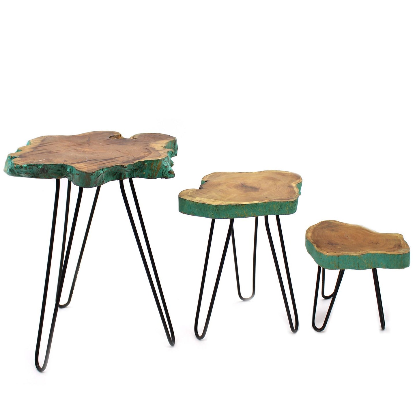 Set of 3 Träpall - Greenwash