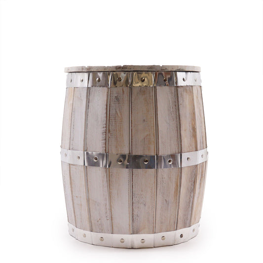 Beer Barrel, Stol/Bord Öltunna - Whitewash