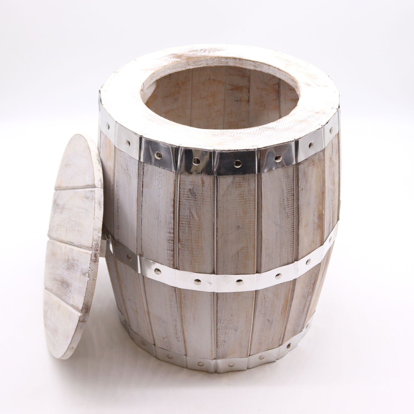 Beer Barrel, Stol/Bord Öltunna - Whitewash