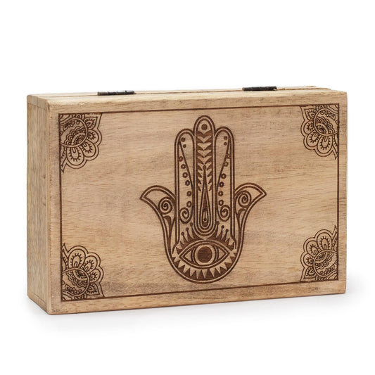 Hamsa Black Engraved Box
