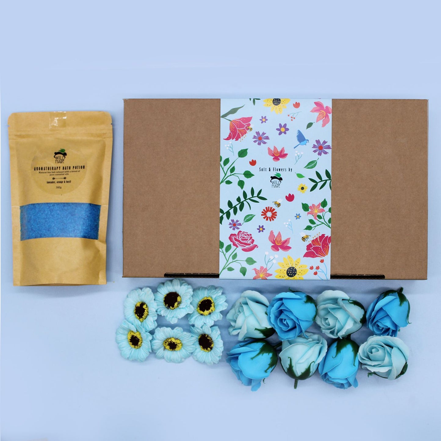 Wild Hare Salt & Flowers Spa giftbox Set - Total Unwind