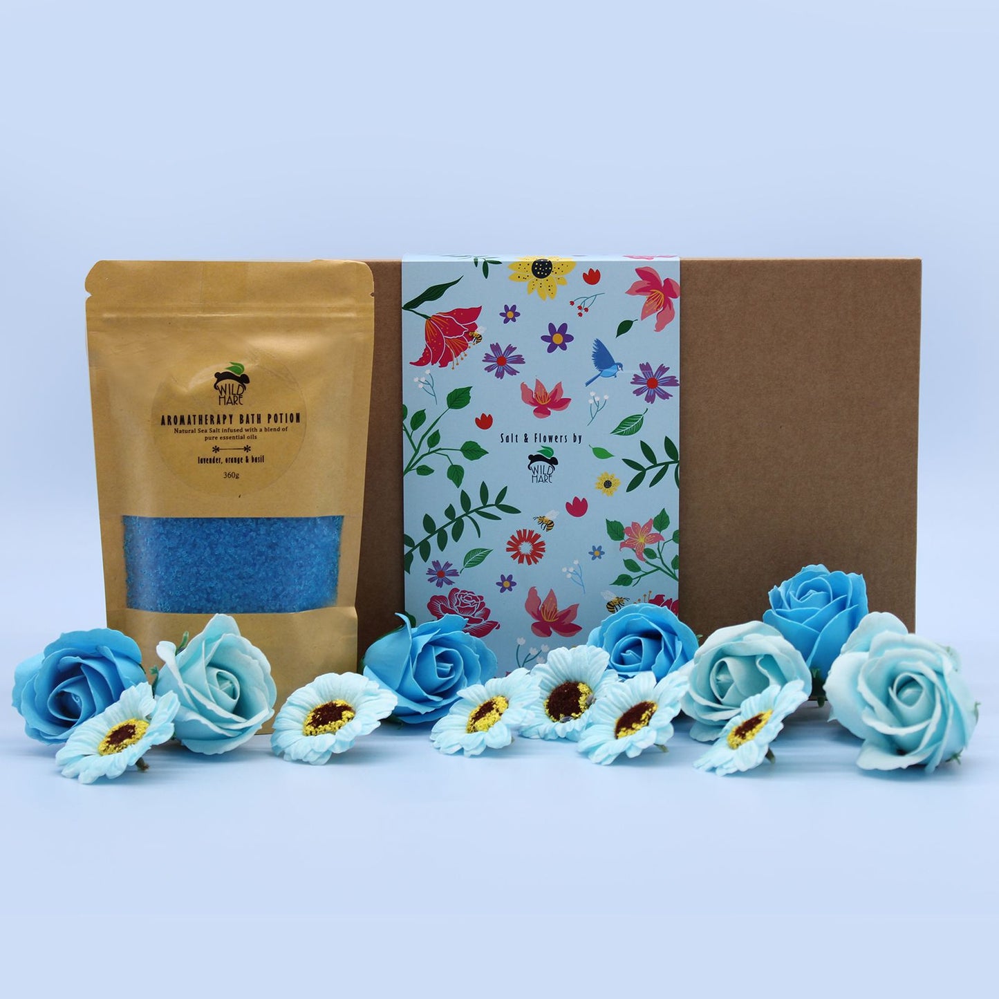 Wild Hare Salt & Flowers Spa giftbox Set - Total Unwind