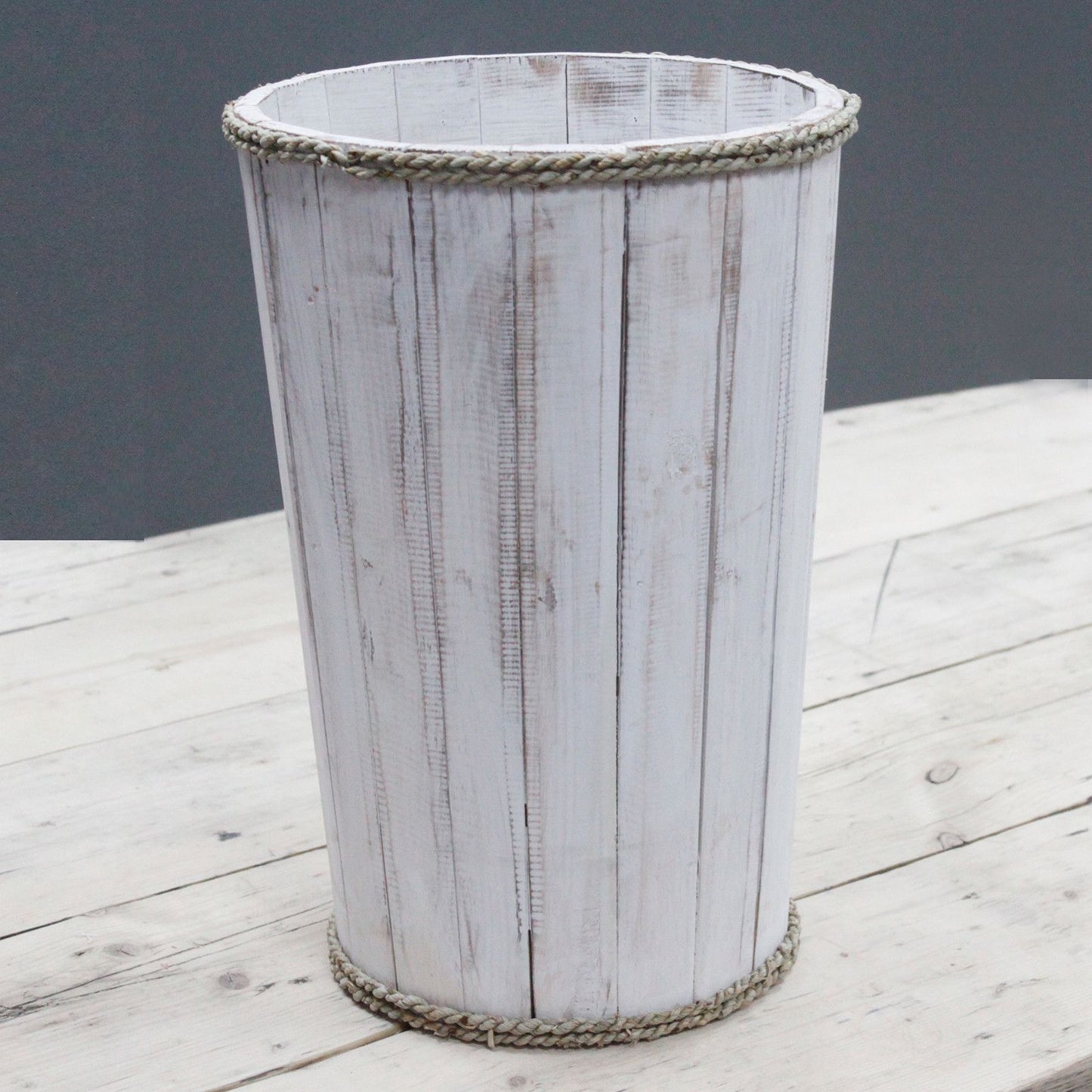 Kruka, Tunna - Whitewash 45x32cm