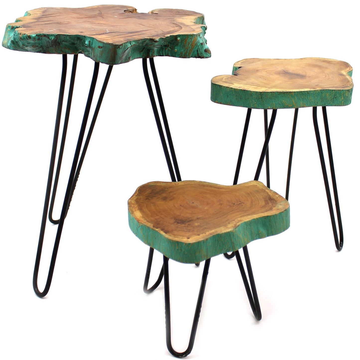 Set of 3 Träpall - Greenwash